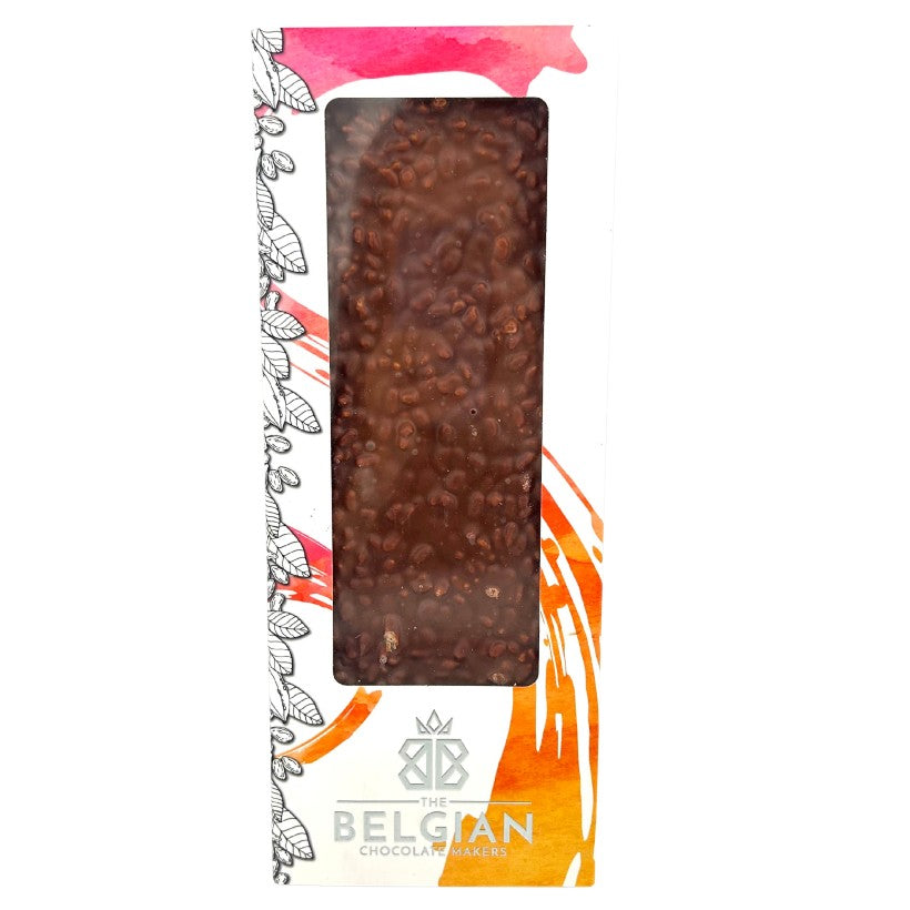 Fantasy milk chocolate bar 375 grs with crispy rice - The Belgian Chocolate Makers
