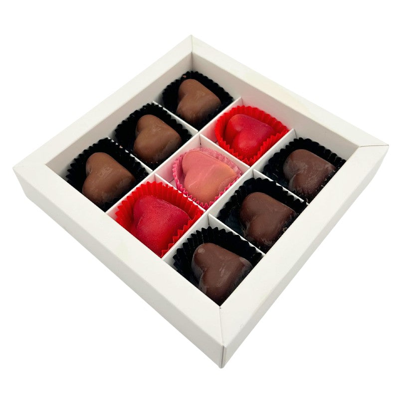 Love box of 9 belgian pralines 135 Grs - The Belgian Chocolate Makers