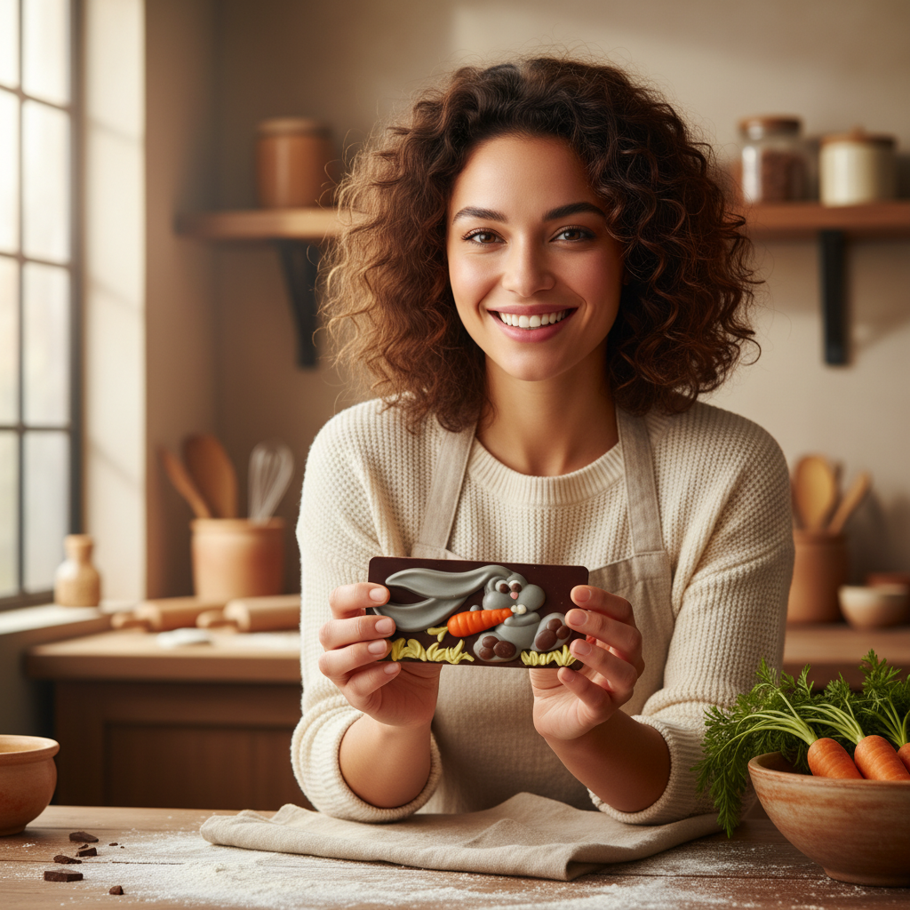 Dark chocolate Easter bunny bar 100g