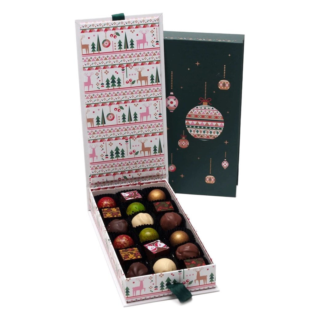 Christmas spirit gift box of pralines and truffles 270 Grs