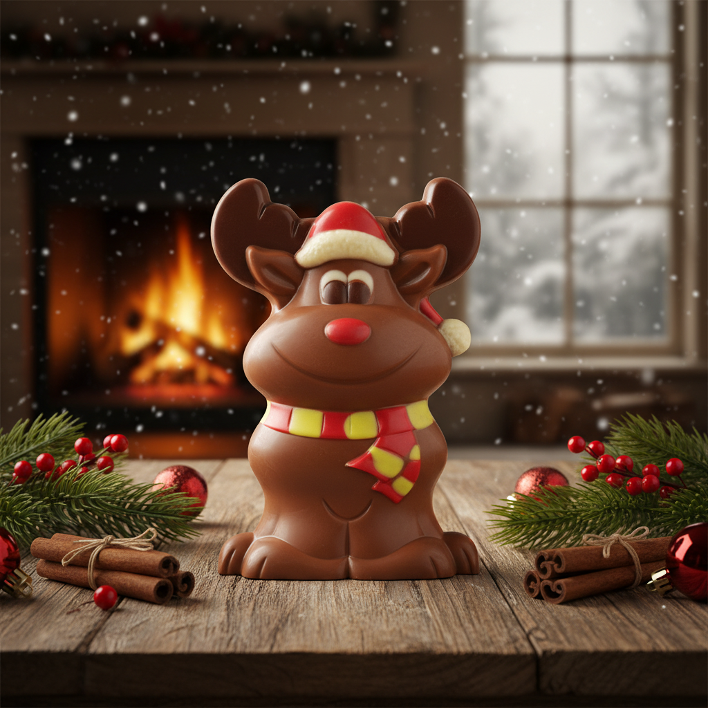 Milk chocolate Christmas reindeer lollipop 25g