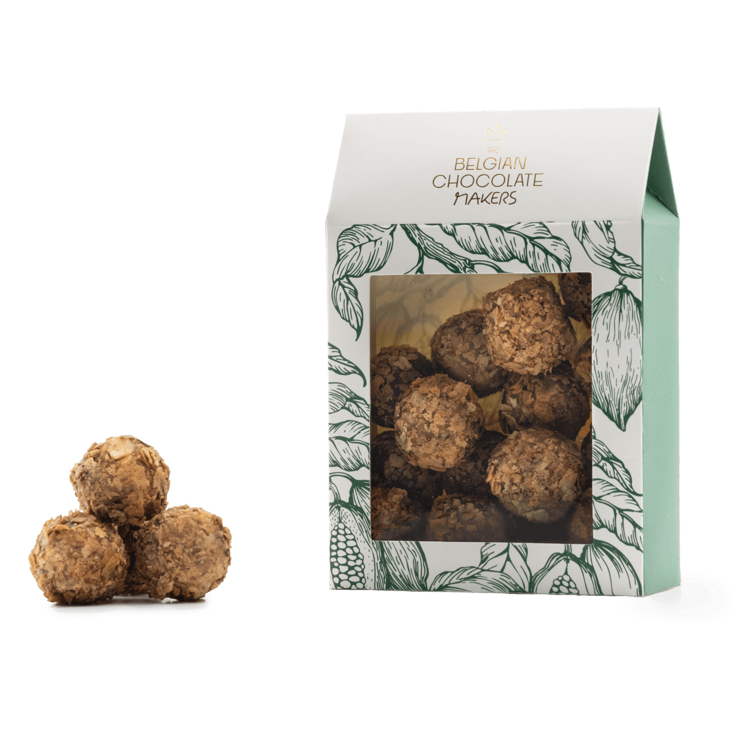 Pouch of Belgian truffles with feuilletine coating 160g