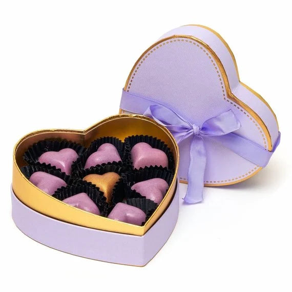 Heart box violet 135 Grs