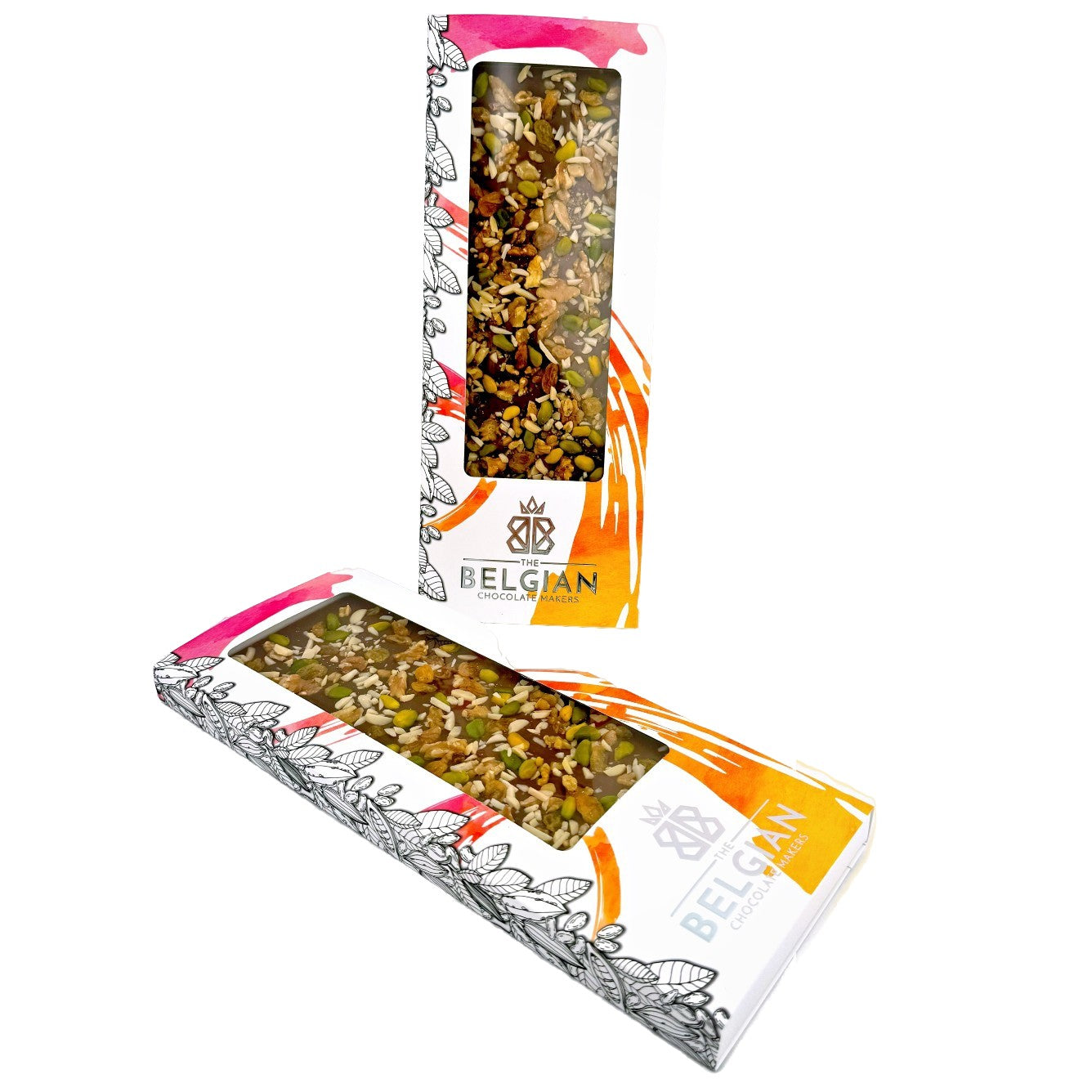 Fantasy milk chocolate bar 550 grs with walnuts, pistachios, almonds and raisins