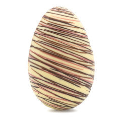 Easter egg with chocolate stripes with 5 eggs inside (white) 220 Grs