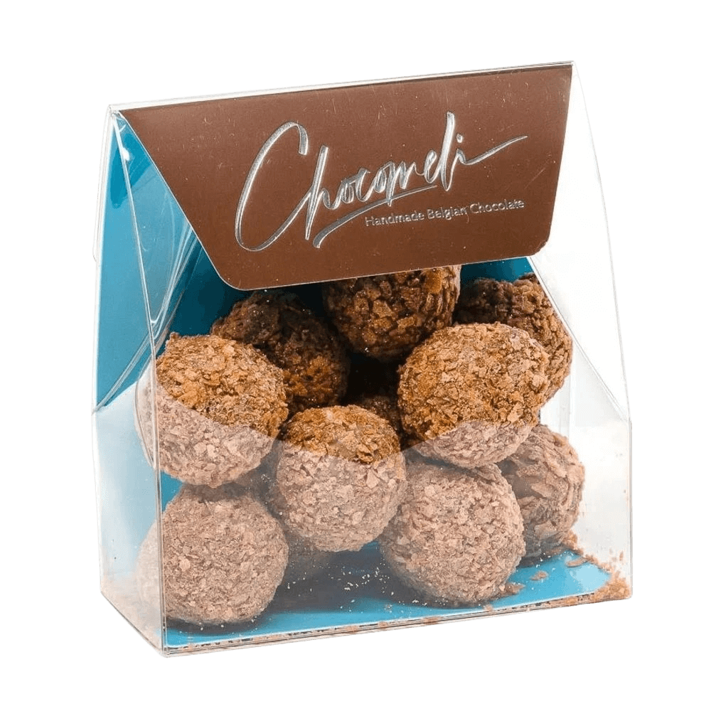 Pouch of Belgian truffles with feuilletine coating