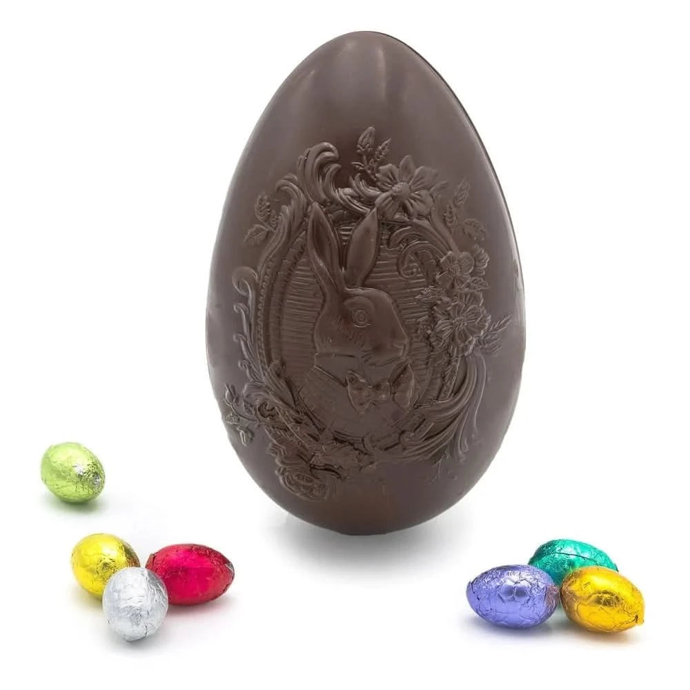 Bunny Easter egg (dark) with 6 small eggs 320Grs - The Belgian Chocolate Makers