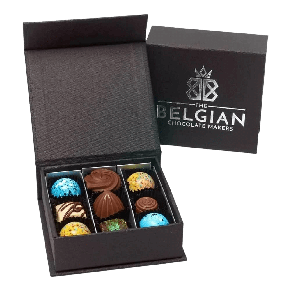 Luxury box of 9 chocolate pralines